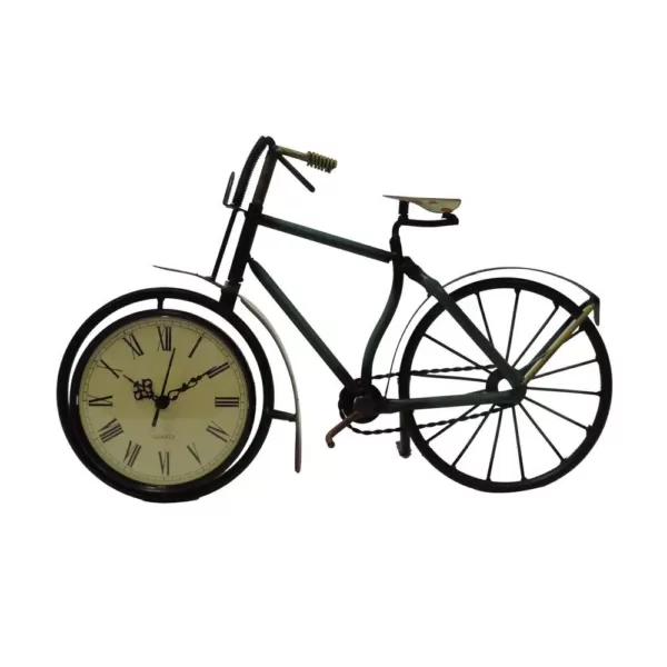 Benzara Cycle Shaped Multi-Color Metal Analog Display Table Clock