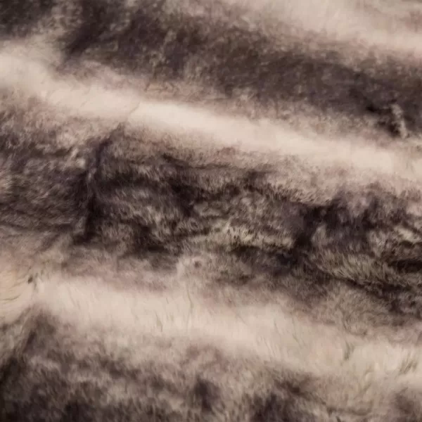 Glitzhome 60 in. H Ombre Gray Faux Fur Luxury Throw Blanket