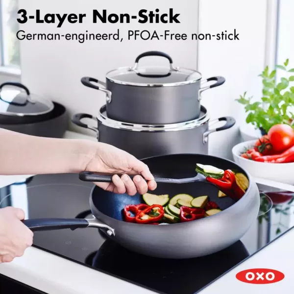 OXO Good Grips 12 in. Hard-Anodized Aluminum Nonstick Wokarang in Gray