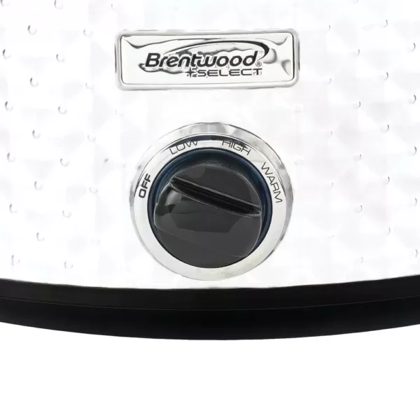 Brentwood Appliances Diamond 7 Qt. Pearl Slow Cooker with Tempered Glass Lid