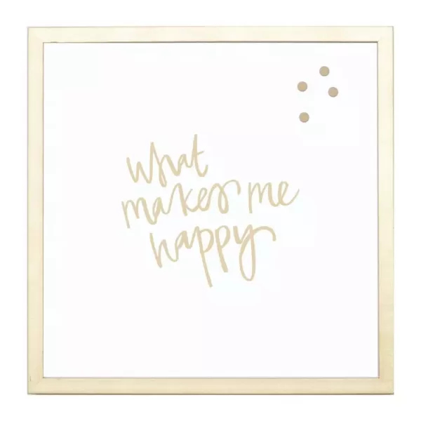 Petal Lane What Makes Me Happy, Gold Frame, Magnetic Memo Board