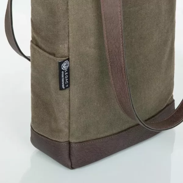 Picnic Time Khaki Green 2-Bottle Insulated Waxed Canvas Wine Cooler Bag