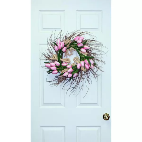 Worth Imports 22 in. Tulip Raffia Wreath