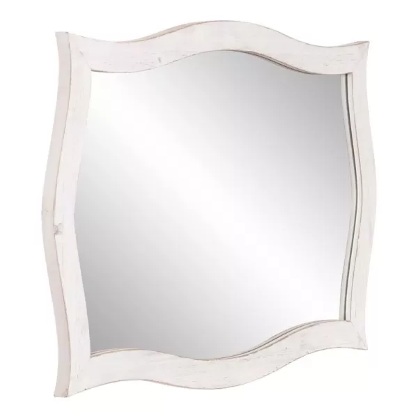 Pinnacle Medium Rectangle Whitewash Hooks Mirror (24.25 in. H x 36.75 in. W)