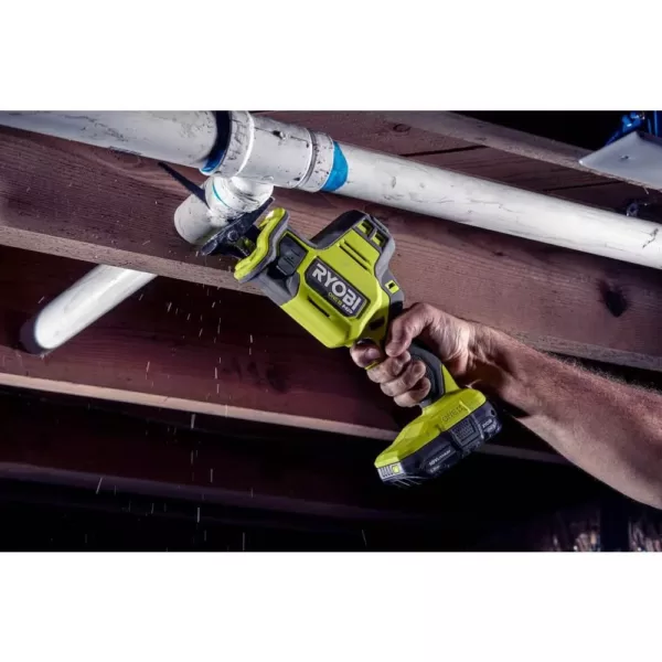 RYOBI ONE+ HP 18V Brushless Cordless Compact with 1/2 in. Drill/Driver, One-Handed Recip Saw, (2) 1.5 Ah Batteries, Charger