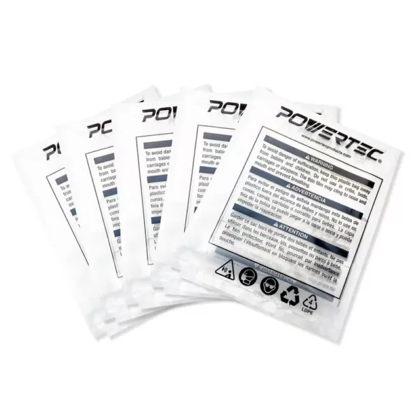 POWERTEC 16-1/2 in. x 46-5/8 in. Dust Collector Bag (5-Pack)