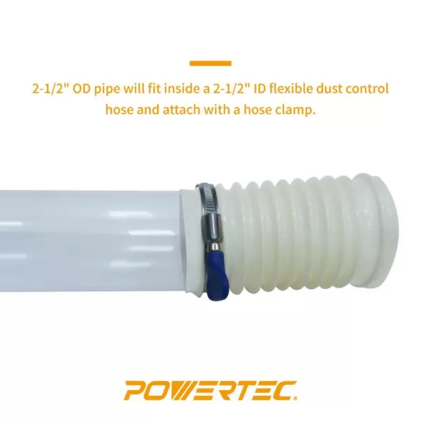 POWERTEC 2-1/2 in. x 36 in. Long Clear Pipe