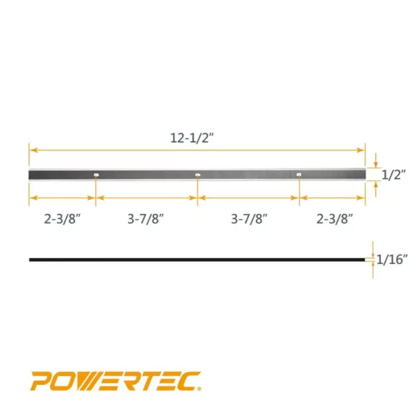 POWERTEC 12-1/2 in. HSS Planer Blades for Delta TP305 (Set of 2)