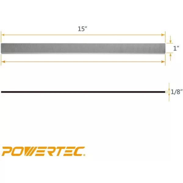 POWERTEC 15 in. High-Speed Steel Planer Knives for Grizzly G0453 (Set of 3)