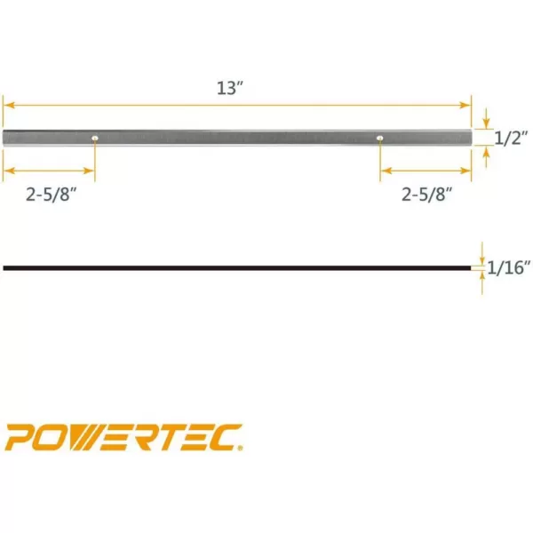 POWERTEC 13 in. Hisgh Speed Steel Planer Knives for Ryobi AP1300 Set of 2