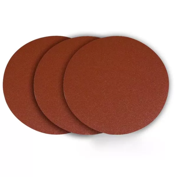 POWERTEC 12 in. 60 Grit PSA Aluminum Oxide Sanding Disc, Self Stick (3-Pack)