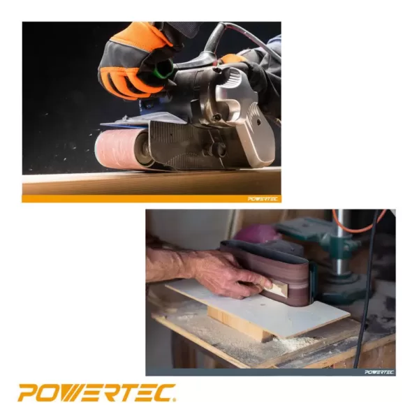 POWERTEC 3 in. x 18 in. 60-Grit Aluminum Oxide Sanding Belt (10-Pack)