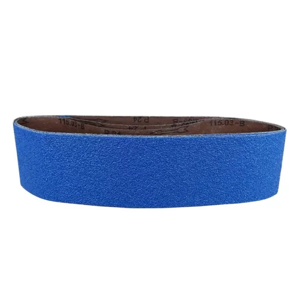 POWERTEC 4 in. x 36 in. 60-Grit Metal Grinding Zirconia Sanding Belt (3-Pack)