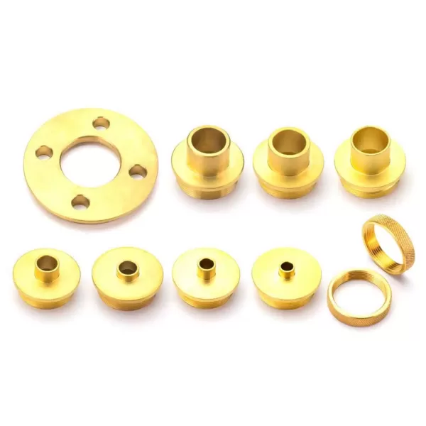 POWERTEC 10-Piece Solid Brass Template Guide Kit with Adaptor Includes 7 Router Guides and 2 Lock Nuts and Adaptor