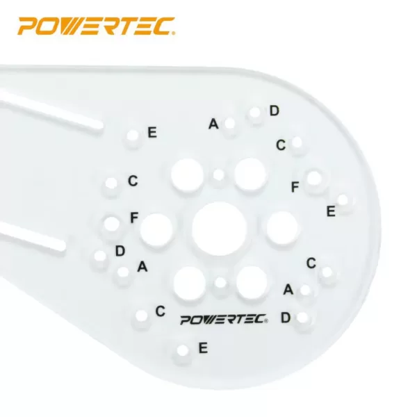 POWERTEC Universal Router Plate with Edge Routing Reversible Fence, Knobs and Machine Screws for Adaptive Mounting