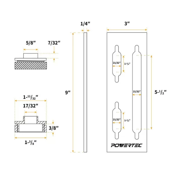 POWERTEC Picture-Hanging Keyhole Template