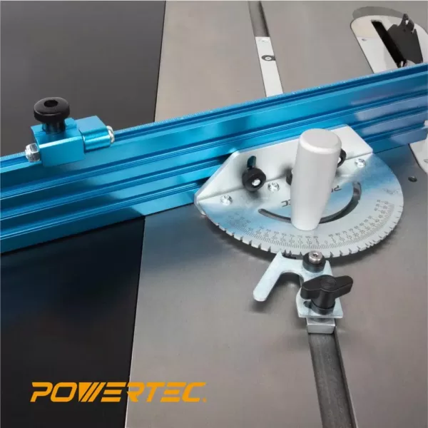 POWERTEC 24 in. x 3 in. Table Saw Precision Miter Gauge System Multi-Track Fence with 27 Angle Stops