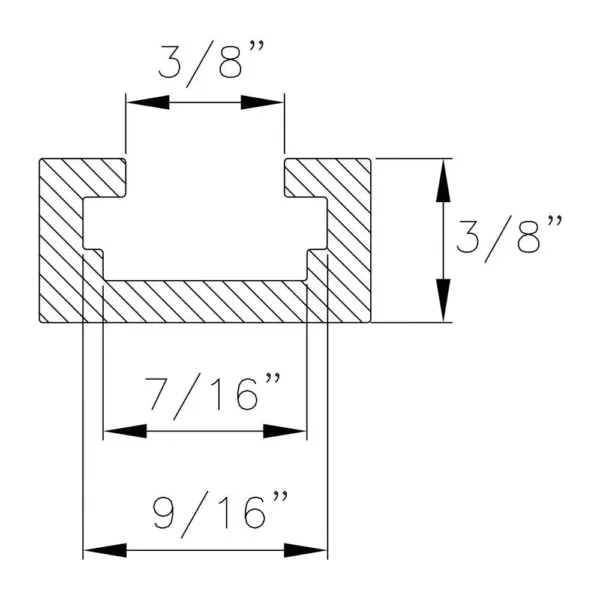 POWERTEC 24 in. Double-Cut Profile Universal T-Track with Predrilled Mounting Holes (4-Pack)