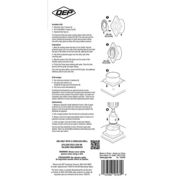 QEP 1-3/8 in. Diamond Hole Saw with Water Delivery System