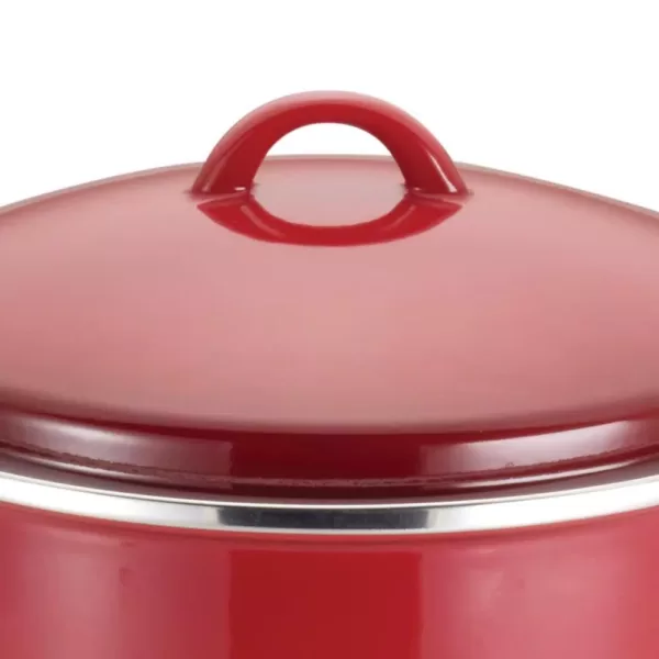 Rachael Ray Classic Brights 12 qt. Steel Stock Pot in Red with Lid