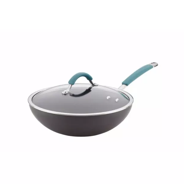 Rachael Ray Cucina Hard-Anodized Stir-Fry Pan with Lid