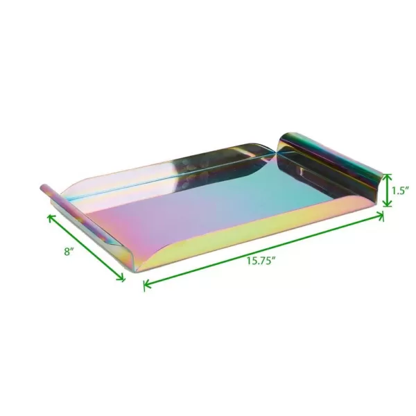 Mind Reader Assorted Color Metal Rectangular Serving Tray with Handles