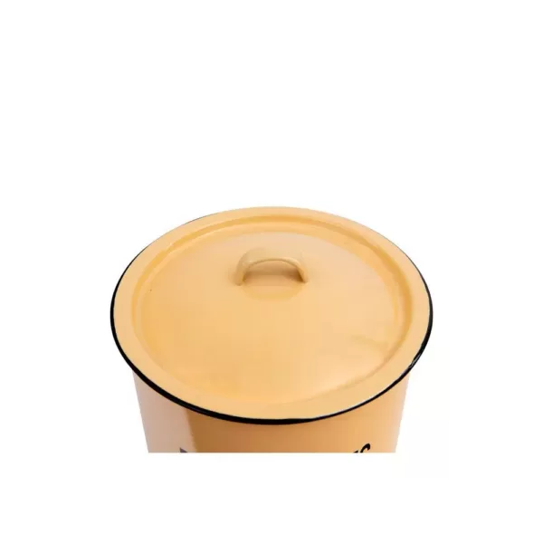 3R Studios Yellow Metal Dog Biscuit Container with Lid and "DOG BISCUITS" Lettering