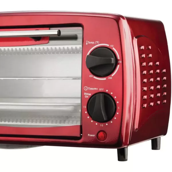 Brentwood 4-Slice Red Toaster Oven