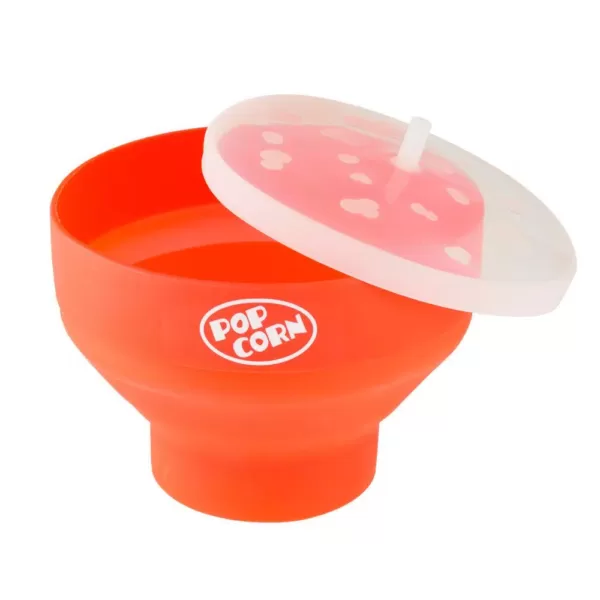 Chef Buddy 80 oz. Red Silicone Microwave Popcorn Popper Bowl