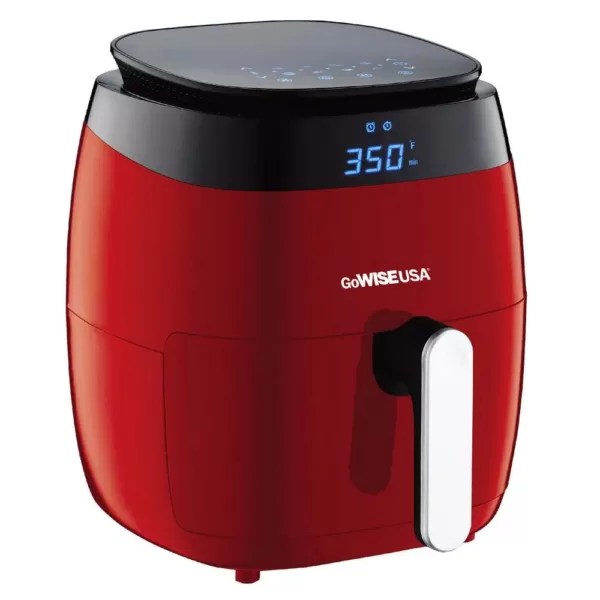 GoWISE USA 5 Qt. Red Air Fryer with Duo Touchscreen Display