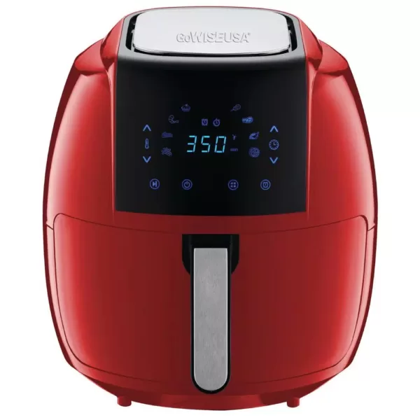 GoWISE USA 8-in-1 7.0 Qt. Red Electric Air Fryer with Recipe Book