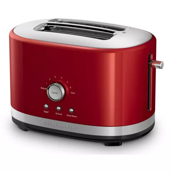 KitchenAid Empire 2-Slice Red Wide Slot Toaster with Crumb Tray