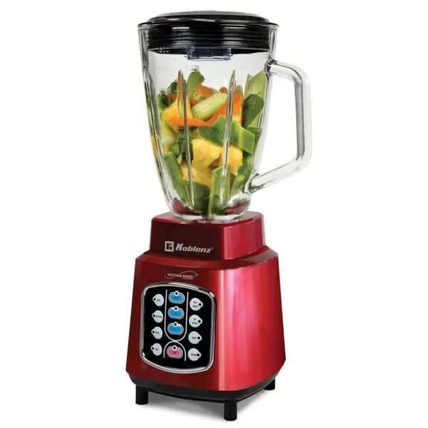 Koblenz Kitchen Magic Collection 50 oz. 10-Speed Red Easy Touch Blender