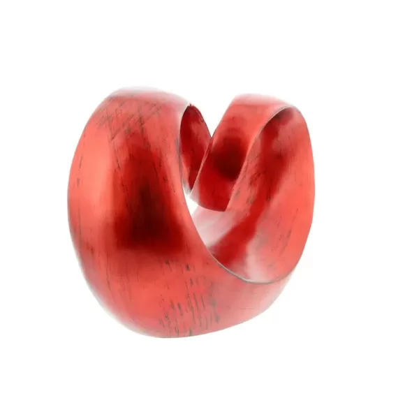 LITTON LANE 9 in. x 12 in. Decorative Abstract Sculpture in Red Polystone