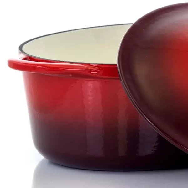 MegaChef MegaChef 7 Qt. Oval Enameled Cast Iron Casserole in Red