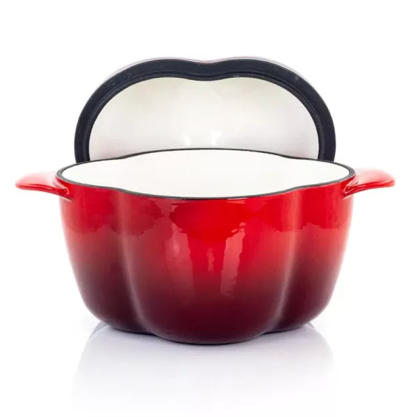 MegaChef MegaChef 3 Qt. Pepper Shaped Enameled Cast Iron Casserole in Red