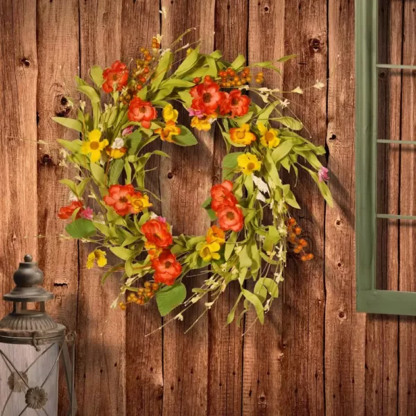 National Tree Company 22 in. Spring Flower Wreath