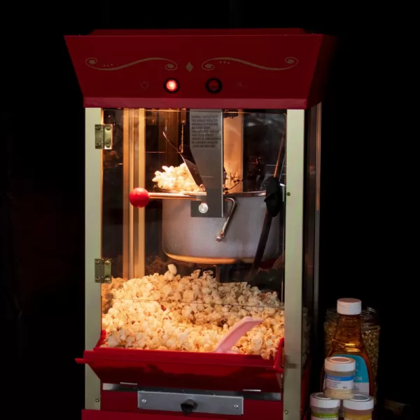 Nostalgia Vintage 600-Watt 8 oz. Oil Red Popcorn Machine with Cart