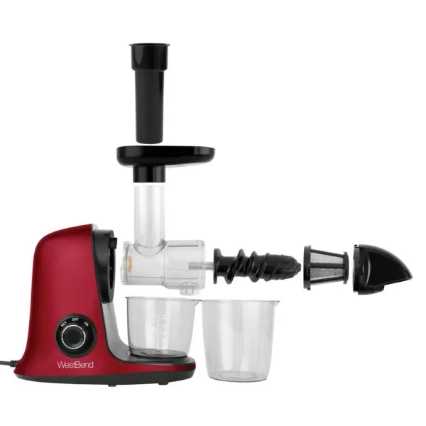 West Bend Cold Press Juicer Extractor Machine, Masticating Slow Juicer Quiet Motor For Juicing Fruits, Vegetables and Greens