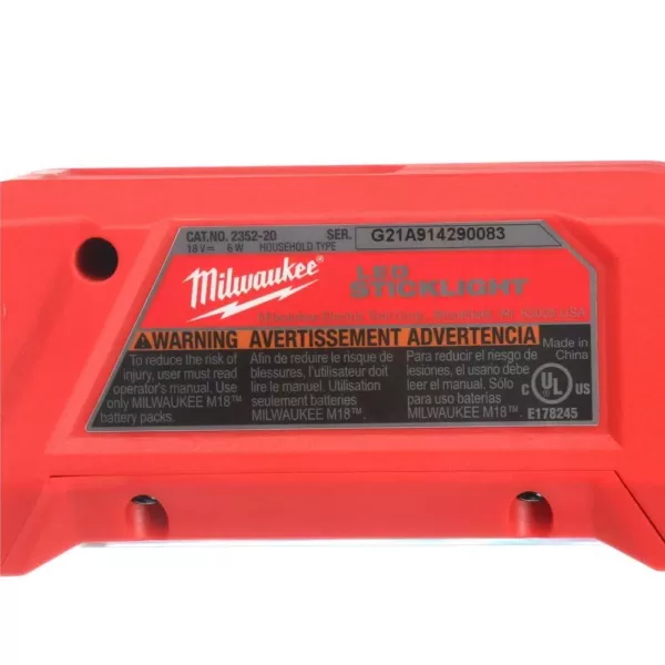 Milwaukee M18 18-Volt Lithium-Ion Cordless 140-Lumen LED Stick Light (Tool-Only)