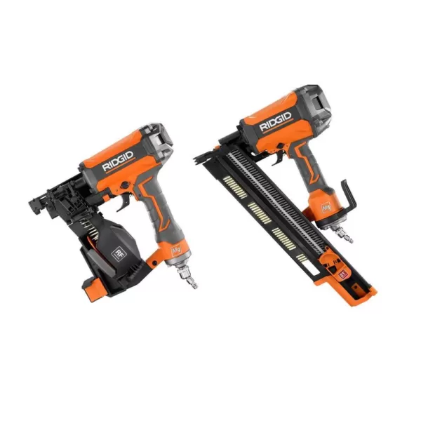 RIDGID 21° 3-1/2 in. Round-Head Framing Nailer and 15° 1-3/4 in. Coil Roofing Nailer