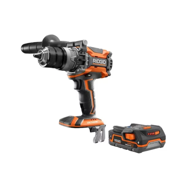 RIDGID 18-Volt OCTANE Cordless Brushless 1/2 in. Hammer Drill/Driver with 18-Volt Lithium-Ion 1.5 Ah Battery