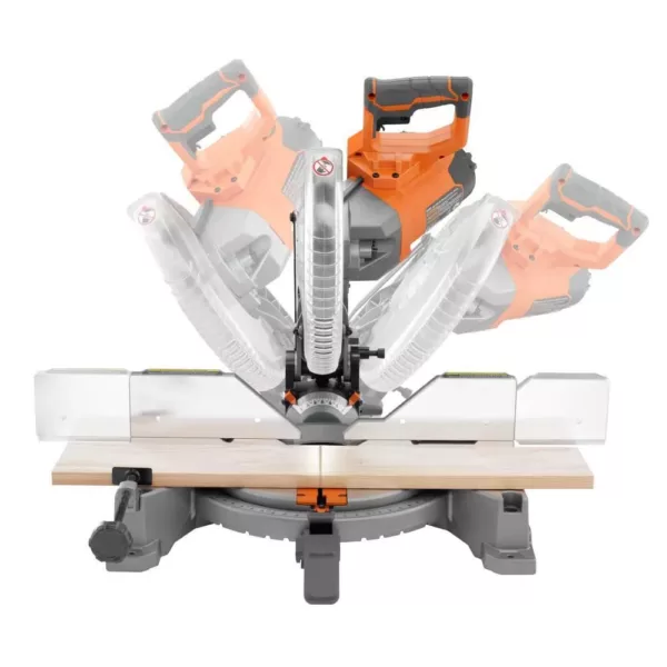 RIDGID 15 Amp 10 in. Dual Miter Saw with LED Cut Line Indicator and Professional Compact Miter Saw Stand