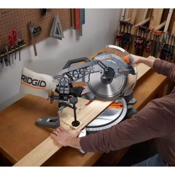 RIDGID 15 Amp Corded 12 in. Dual Bevel Miter Saw with LED