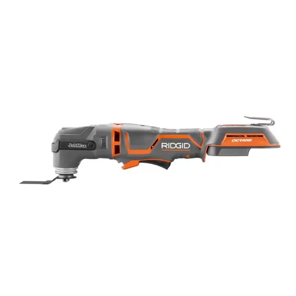 RIDGID 18-Volt OCTANE Cordless Brushless JobMax Multi-Tool with JobMax Oscillating Multi-Tool Blade Accessory Kit