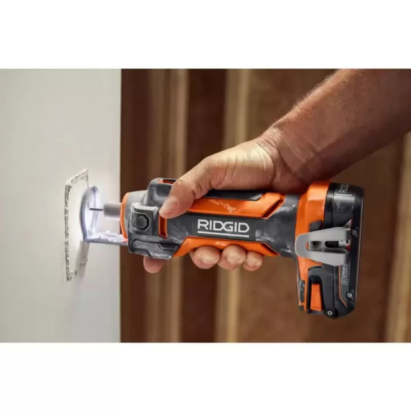 RIDGID 18V Brushless SubCompact 1/2 in. Drill/Driver Kit with 18V Drywall Cut-Out Tool, 2 Batteries, Charger, and Bag