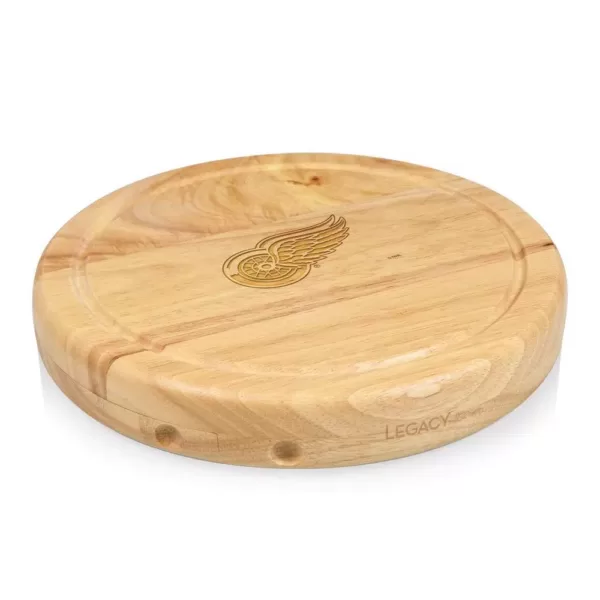 Picnic Time Detroit Red Wings 10.20 in. Natural Wood Cheese Board and Tool Set