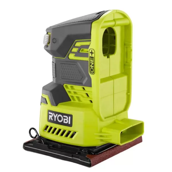 RYOBI 18-Volt ONE+ Cordless Brushless Belt Sander w/ Dust Bag and Sanding Belt and 1/4 Sheet Sander with Dust Bag (Tools Only)