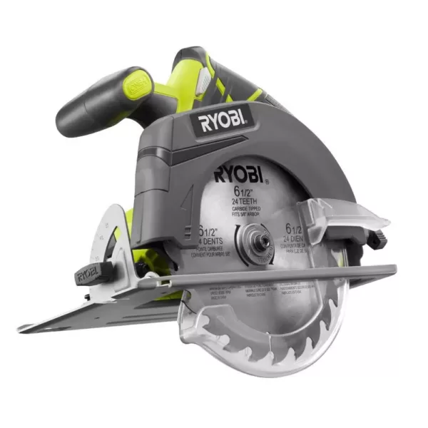 RYOBI 18-Volt ONE+ Cordless 6-1/2 in. Circular Saw with 1.5 Ah Compact Lithium-Ion Battery