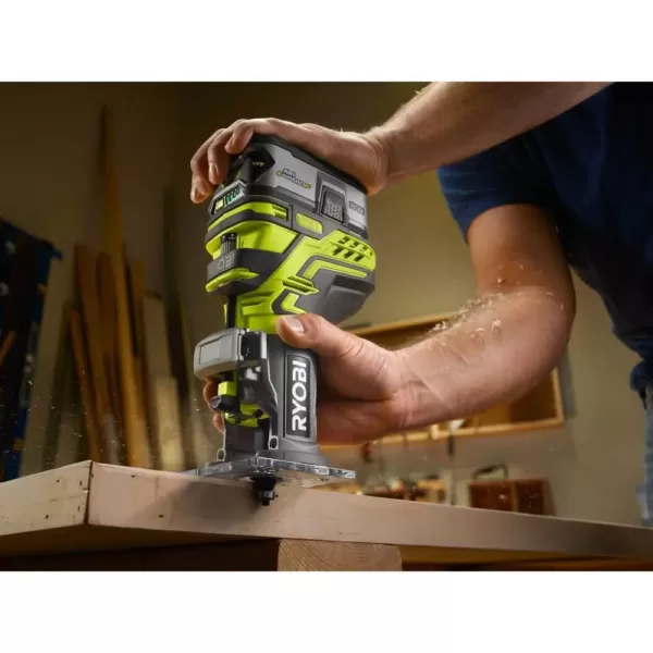 RYOBI 18-Volt ONE+ Lithium-Ion Cordless Fixed Base Trim Router and 5 in. Random Orbit Sander (Tools Only)